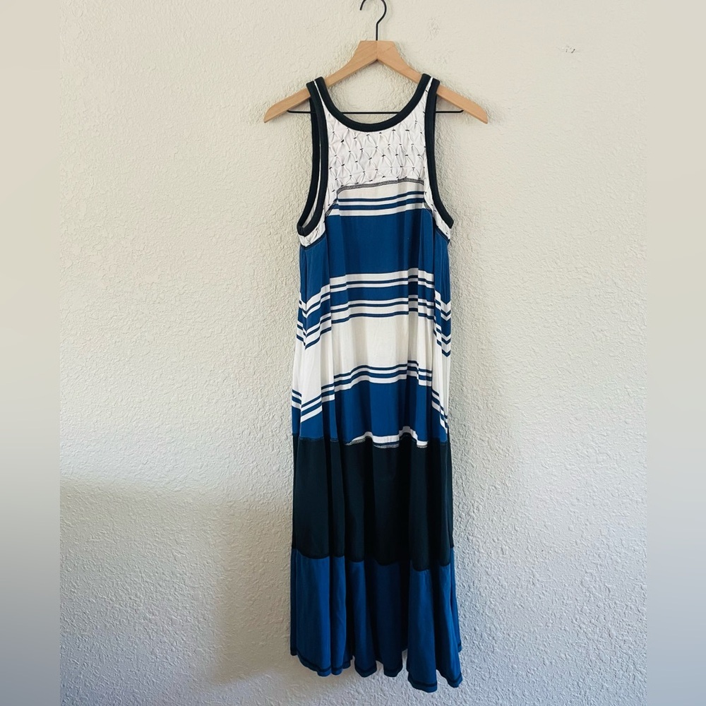 Free People Backspin Tank Maxi Dress in Navy Combo